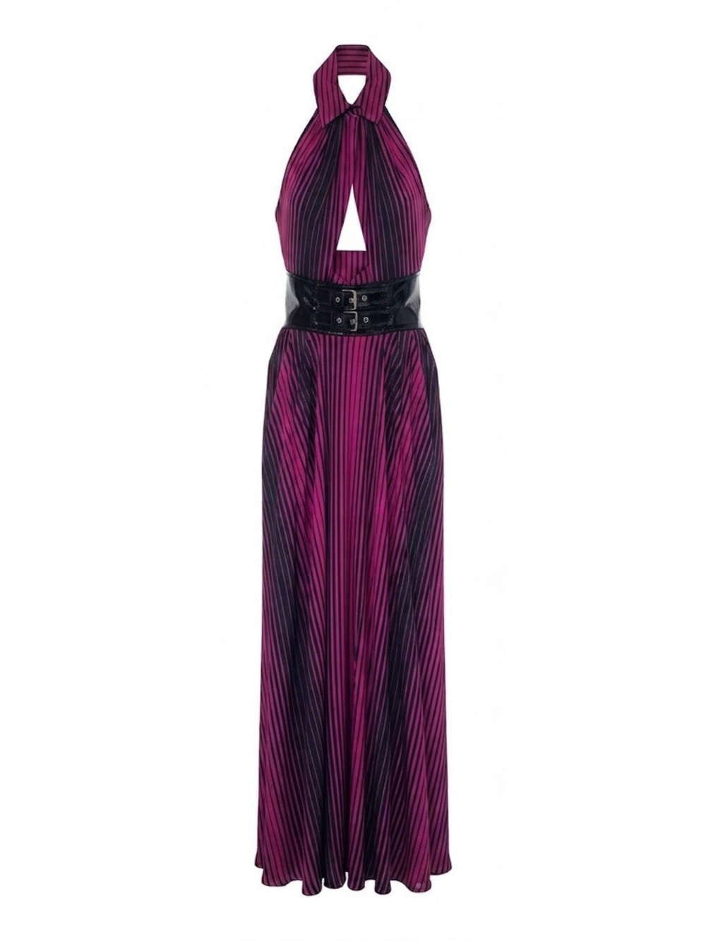 Moschino A04185559-2244 Moschino Halter Cutout Maxi Dress Pink Dresses